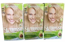 3 Garnier Nutrisse Ultra Creme Nourishing Color, 100 Extra Light Natural Blonde