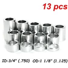 13 pcs Wheel Axle Spacers For Dyna Sportster Softail Touring 3/4" ID 1 1/8" OD