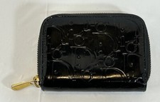 Christian Dior Trotter Black/Pink Patent Leather Round Zip Coin Small Wallet