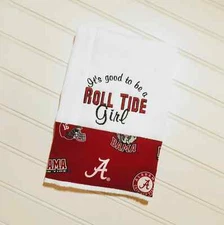 Handmade Alabama Roll Tide Embroidered Baby Burp Cloth - Girl, Boy, Baby or Fan