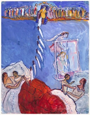 Dreaming of a Life in Heaven  Charlotte Salomon - Expressionist Gouache to Frame