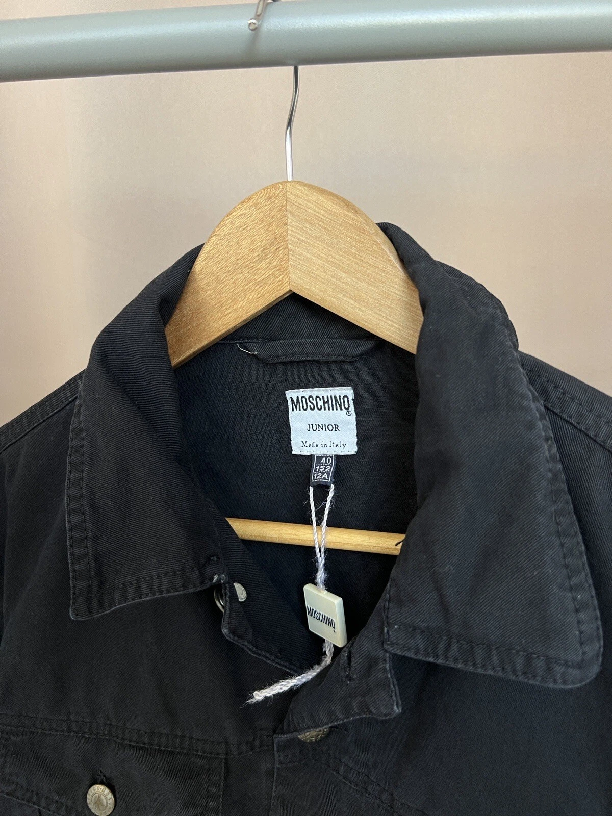 Moschino Junior Giacca Jeans Donna Tasche Made in Italy Taglia 40 XS S