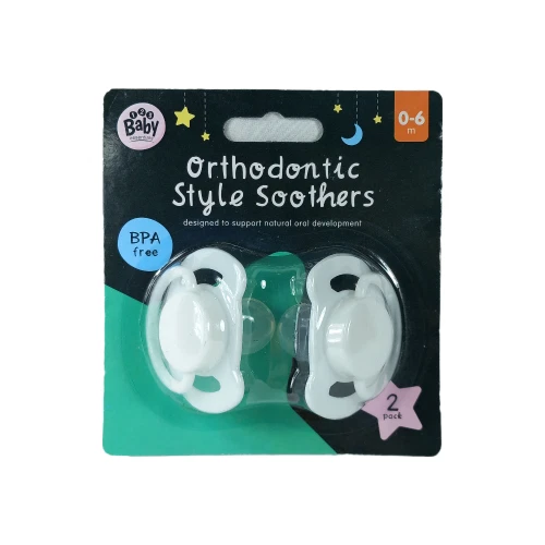 2x Newborn Dummies Baby Soothers Orthodontic Infant Dummy Teething