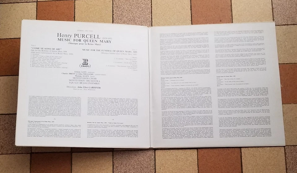 JOHN ELIOT GARDINER music for queen mary PURCELL ERATO STU 70911 Lp 1977 - Photo 2/3