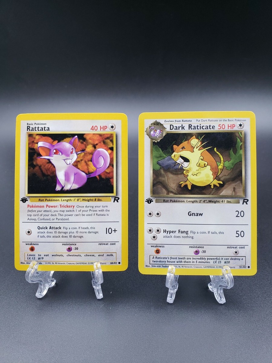 Pokemon TCG 1st Edition Rattata & Dark Raticate Team Rocket Non
