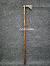 Antique Designer Aluminum Solid Head Axe Style Handle Wooden Walking Stick Cane