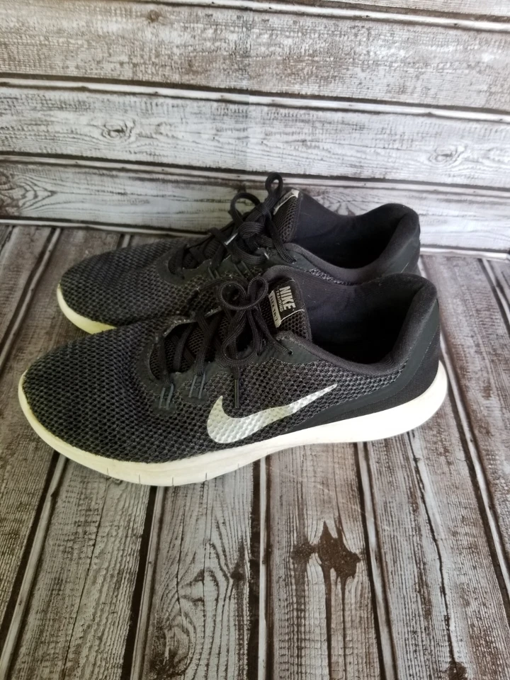 Nike Flex TR7 Women's Training Running Shoes Black White Silver Size 9.5 Mesh - Image 3 of 4