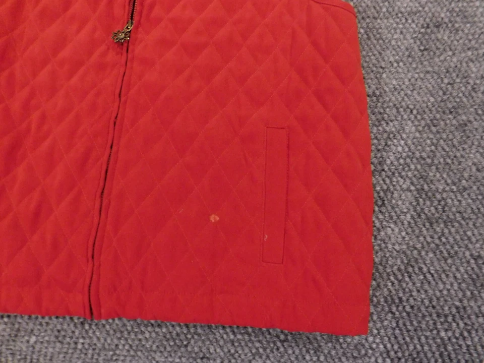 Alfred Dunner Womens Vest 14P Petites Red Full Zip Designer stretch classic - Image 4 of 4