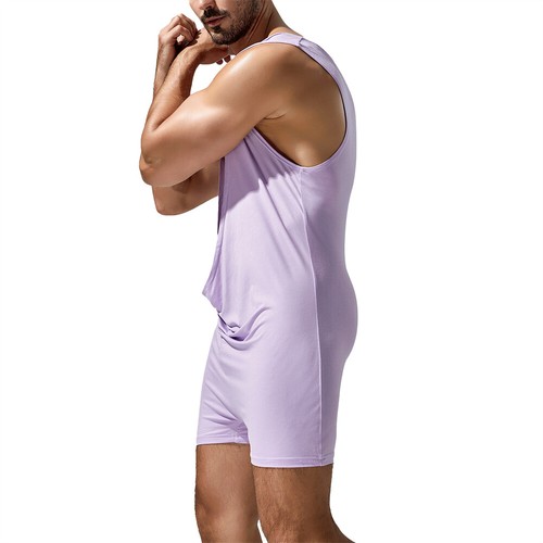 Moda Para Hombres Suave Una Pieza Body Profundo-V Mono Lucha Singlet Ropa Interior - Imagen 40 de 40