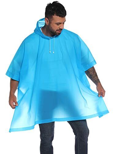 2 Impermeables Para La Lluvia Hombre Mujer Ponchos Con Capucha Azul  Impermeable