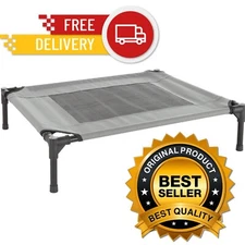 Med Large Dog Bed Indoor Outdoor Raised Elevated Cot and Travel Case 36 x 29 In