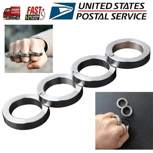 4x Rotatable Folding Ring Clasp Ring Stainless Steel Outdoor For Hiking Men USA - Picture 5 of 17