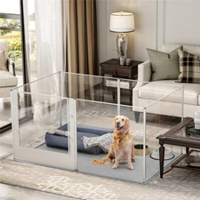 6X Higher Acrylic Dog Playpen Transparent Pet Dog Crate Pens Puppy Rabbit Fences