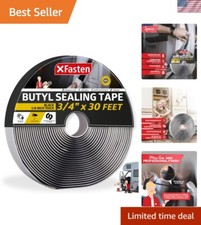 Butyl Sealing Tape - Waterproof 1/8-In x 3/4-In x 30-Foot for Reliable Sealing