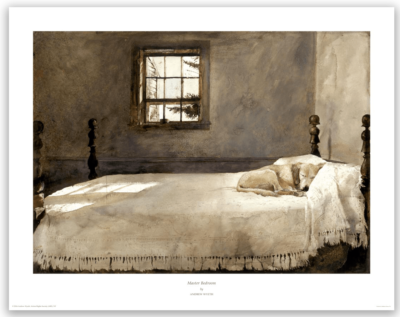 Master Bedroom, 1965 by Andrew Wyeth 22x28 Art Print Wyeth's Dog