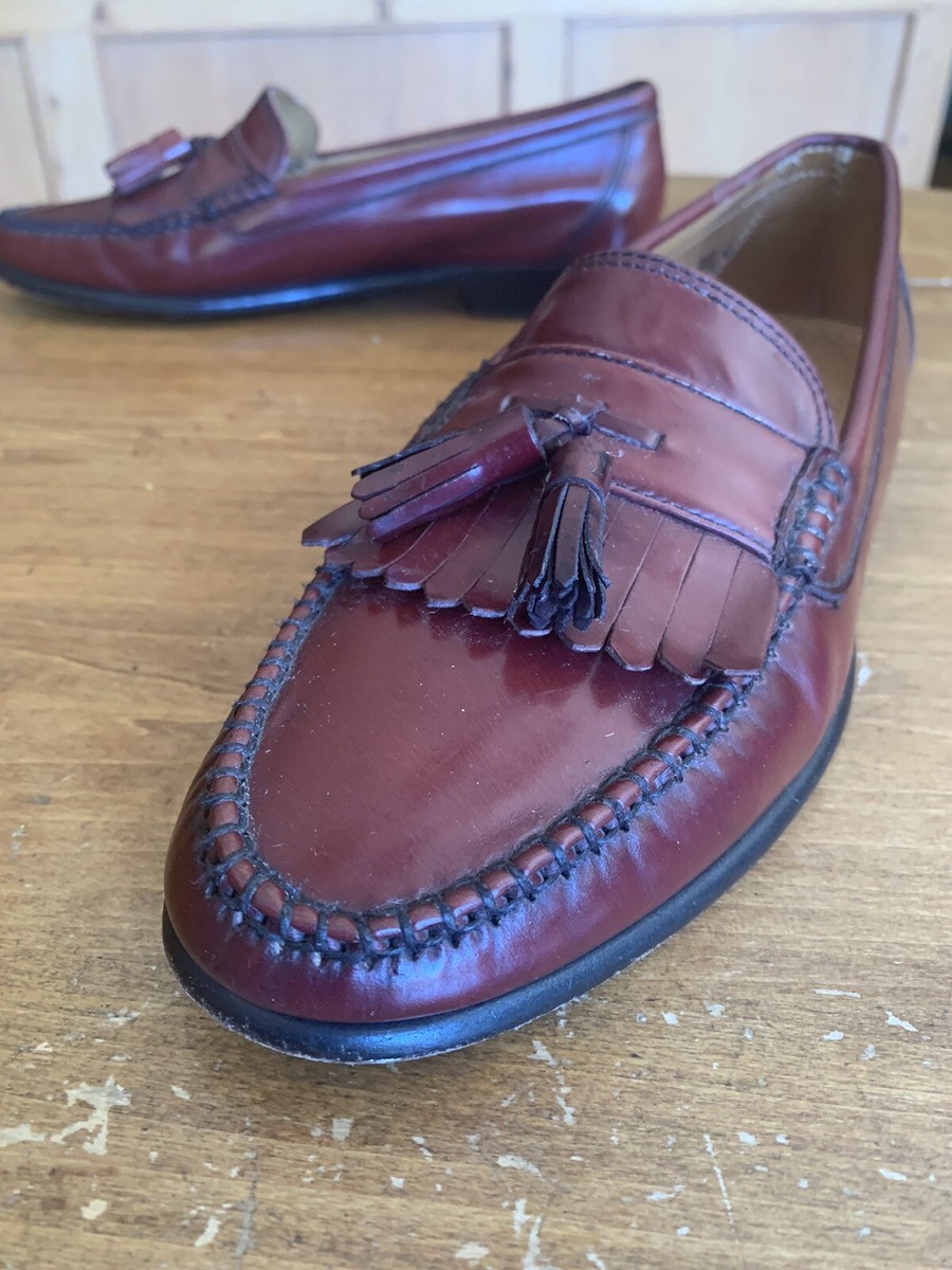 GH Bass Weejuns Shoes 11C Red Loafer Leather Kiltie Tassel Slip On* Women's Esther Weejuns® Tassel Loafer Wine | G.H. Bass main image 2