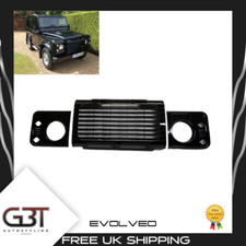 Per Land Rover Defender 3pz Griglia In Nero Lucido E Custodie Faro 2003-15