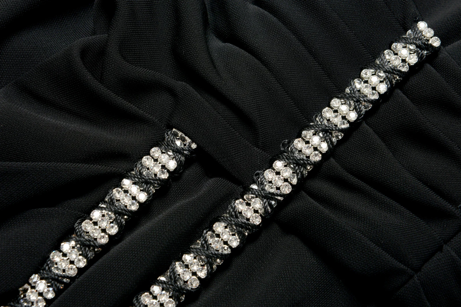 Maxi abito da sera Versace donna nero profondo collo a V posteriore US M IT 42