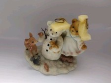 Cherished teddies 706809 thanks for helping me get my wings Angel with snowman