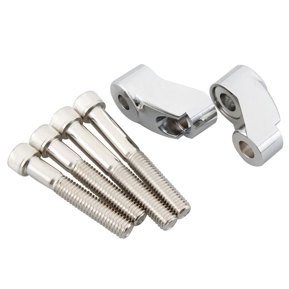 Chrome Front Turn Signal Relocation Kit 39mm 49mm Tube For Harley Dyna Glide FXR - Image 2 of 4