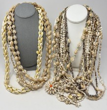 Hawaiian Sea Shell Bead Cowrie Lei Necklace Mixed Lot Wedding Luau Party Hula