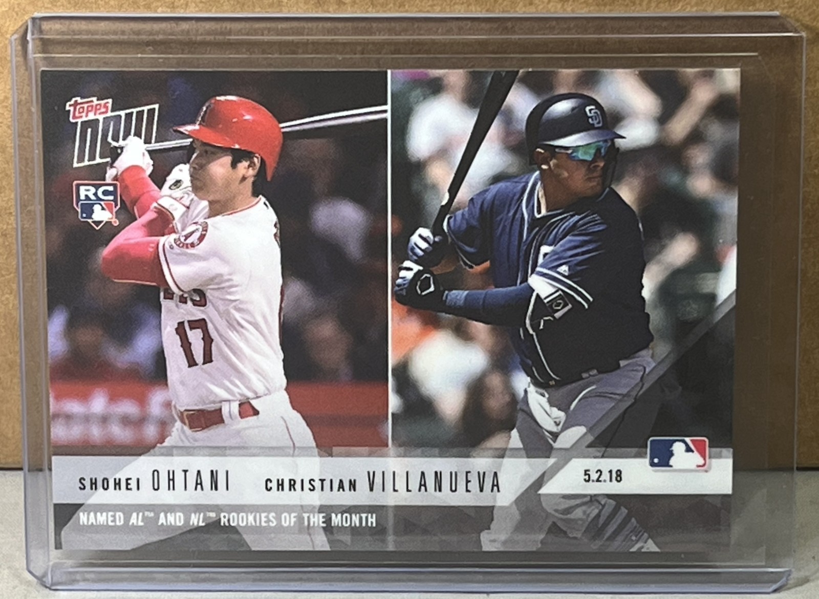 2018 TOPPS NOW #159 SHOHEI OHTANI CHRISTIAN VILLANUEVA AL NL ROOKIES of MONTH