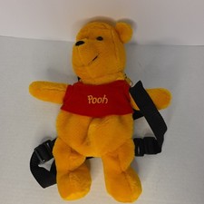 Disney Winnie The Pooh Bear Plush Backpack Adjustable Straps Zipper Pouch