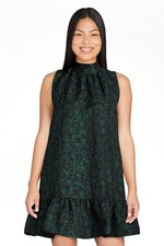 Scoop Women's Plus Jacquard Mini Swing Dress, Size XL RAINFOREST GREEN