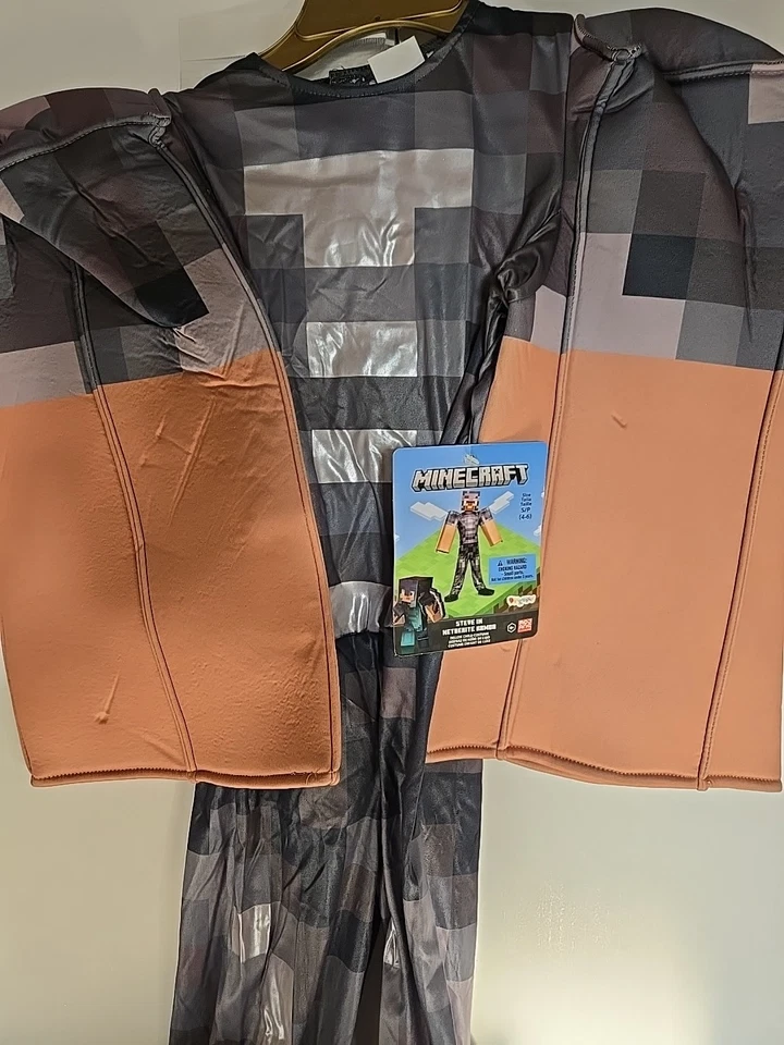 Маскировка мальчика Minecraft Стив Netherite доспехи костюм для Хэллоуина S 4-6 Бесплатная доставка - Изображение 3 из 4