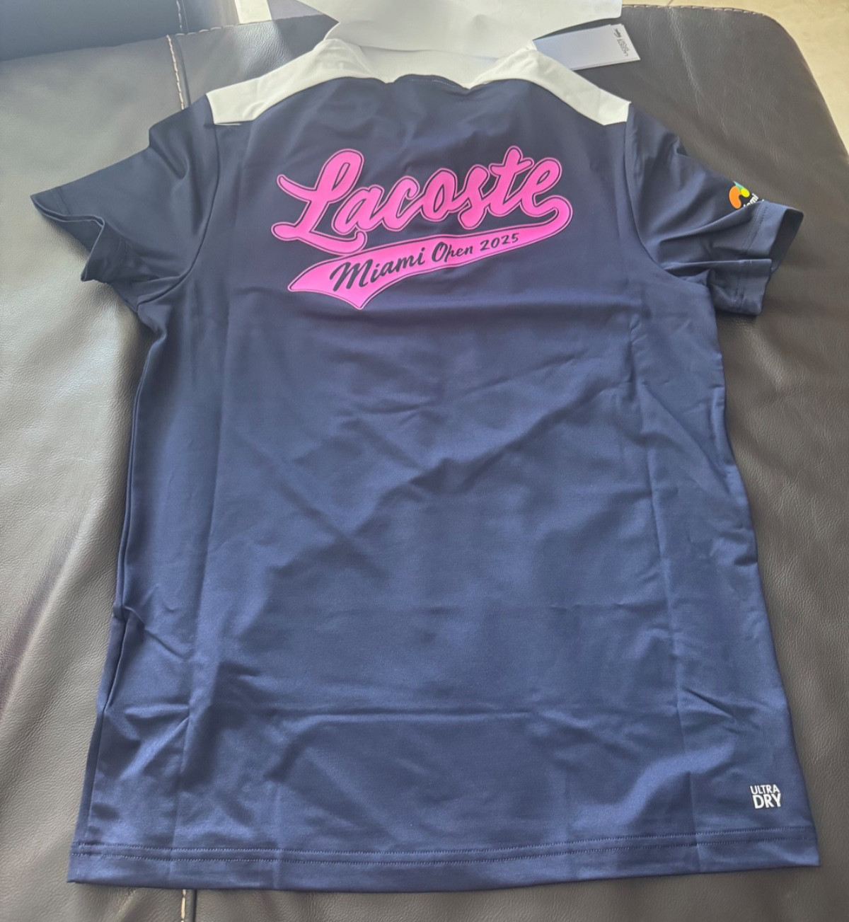 NWT 2025 Lacoste Miami Open Tennis Polo Men's Small Color Blue w/White Trim thumbnail 4