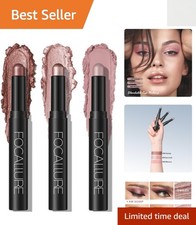 3PCS High Pigmented Cream Eyeshadow Sticks - Long Lasting Rose Mirage Set