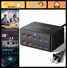 10-Port USB C Charging Station 330W Fast Charger Hub for Laptops  Phones, PD 10