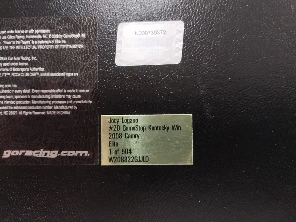 Joey Logano 2008 #20 GameStop Toyota Kentucky 1ª victoria ¡NOVATO Elite Sharp!! Foto 4 de 4