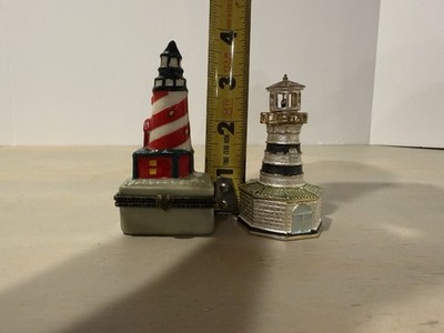 2- Vintage Trinket  Light Houses Magnetic Closure