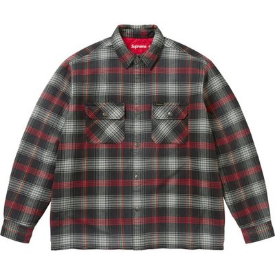 Supreme Quilted Lined Flannel Snap Shirt Black Green 2colors 26SS