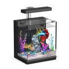 2 Gallon Betta Fish Tank Kit - All-in-One Aquarium with Filtration & LED Light,