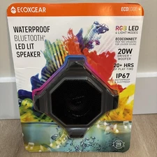 ECOXGEAR ECOEDGE+ Waterproof Bluetooth LED LIT Speaker - Brand New 