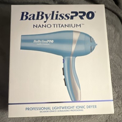 BaBylissPRO Nano Titanium 2000W Professional Ionic Hair Dryer Blue w/ Cool Shot