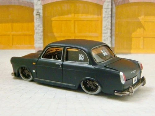 Matte Black 1967 VW Volkswagen Type 3 1500 Notchback Hot Rod 1/64 Scale LE U
