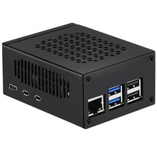 Metal Case for Raspberry Pi 5, Support 5 Active Cooler, PCIe Black