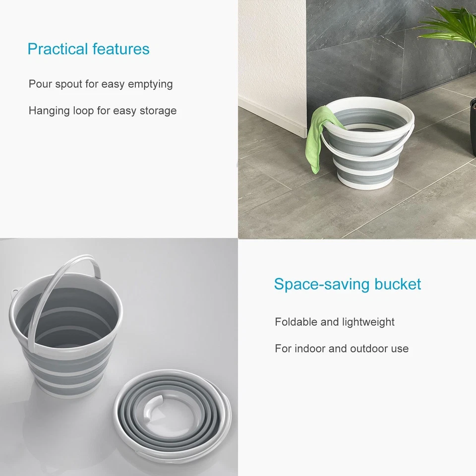 Eimer Faltbar 10 L Falteimer Putzeimer Wassereimer Mülleimer zusammenfaltbar - Bild 3 von 4