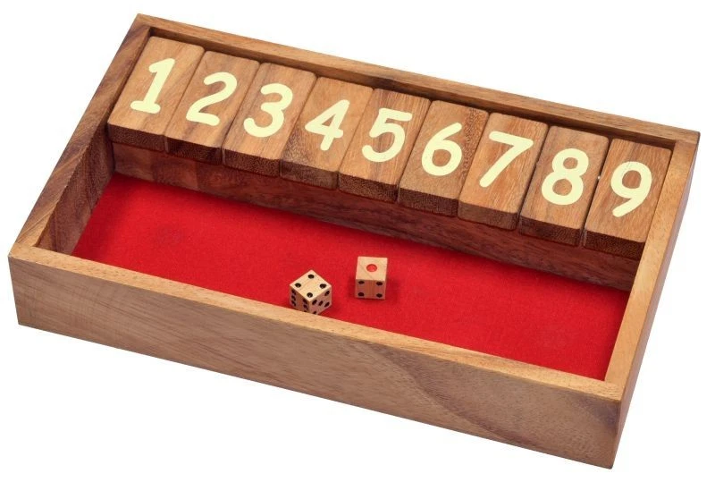 Jackpot Gr. S – Shut the Box aus Holz | Würfelspiel für 2+ Spieler - Bild 1 von 2