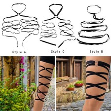 Leg Wrap Non Slip Black Multilayer Body Chain Leg Loop Leg Garter for Concert