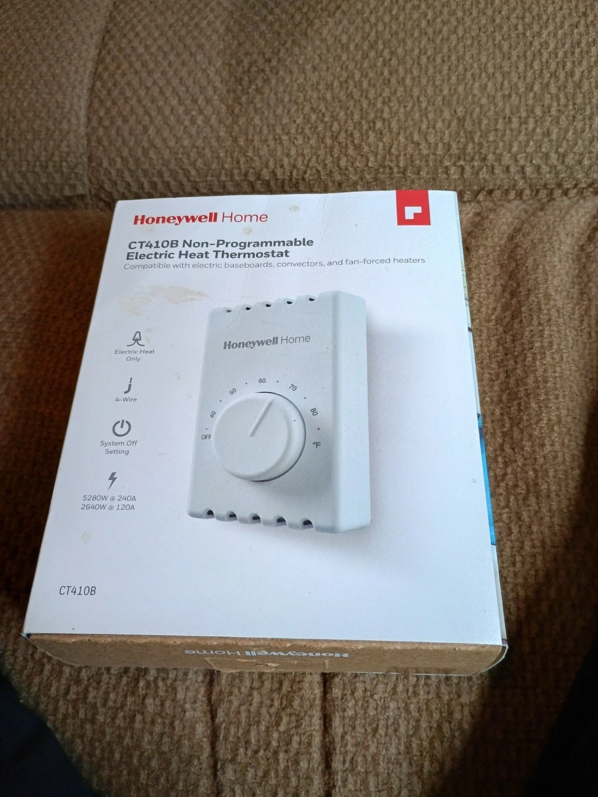 HONEYWELL Home CT410B Non-Program Open Box Electric Heat Thermostat #2F4A