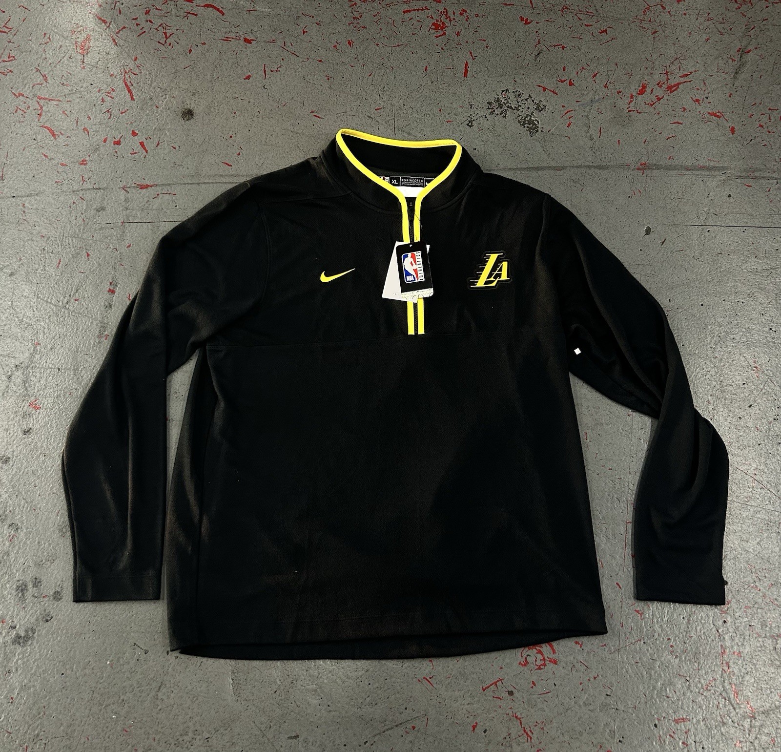 SACAI X NIKE Maglione pile Los Angeles Lakers Nike City Edition 1 2 zip taglia XL NUOVO