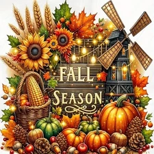 JYXSJYYD 5D DIY Fall Season Diamond Art Kits for Adults,Harvest Season KM228-1