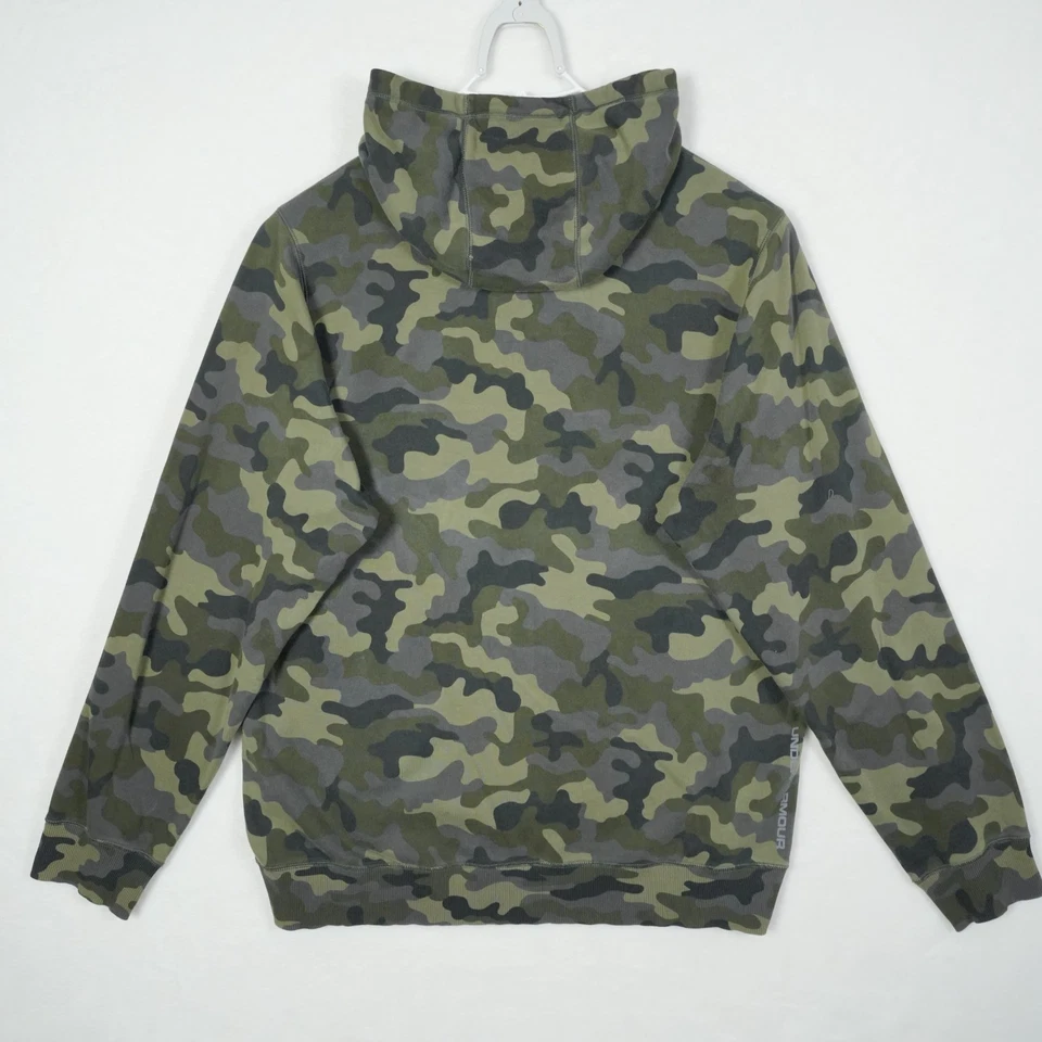 Under Armour Hoodie Men's Size Large Camouflage Green Loose Fit Sweatshirt - Image 2 of 4