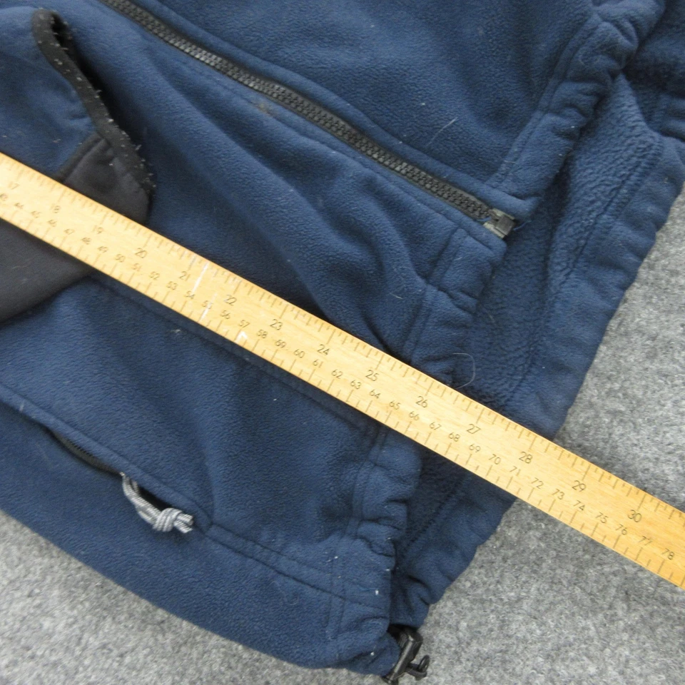 Chaqueta polar The North Face para hombre grande azul negra cremallera completa bolsillos con cremallera senderismo Foto 4 de 4