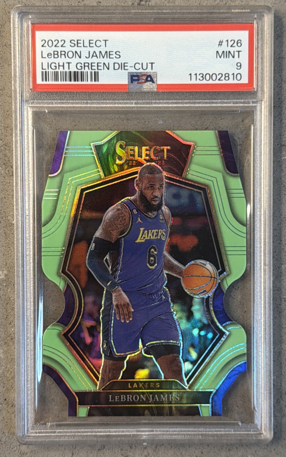 2022 Panini Select Premier Level LeBron James Light Green Die Cut 49/49 LastOP
