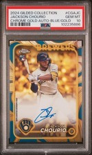 2024 TOPPS GILDED COLL TOPPS CHROME GOLD AUTOS JACKSON CHOURIO 4/50 PSA 10